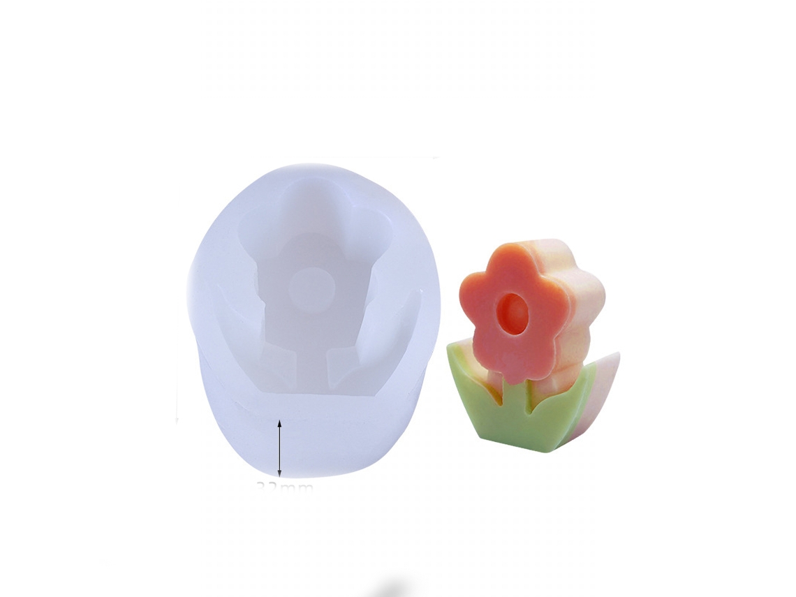 Molde De Silicona 3d Flor Handmade Ecoamigable Para Manualidades Diy 58x69x32mm