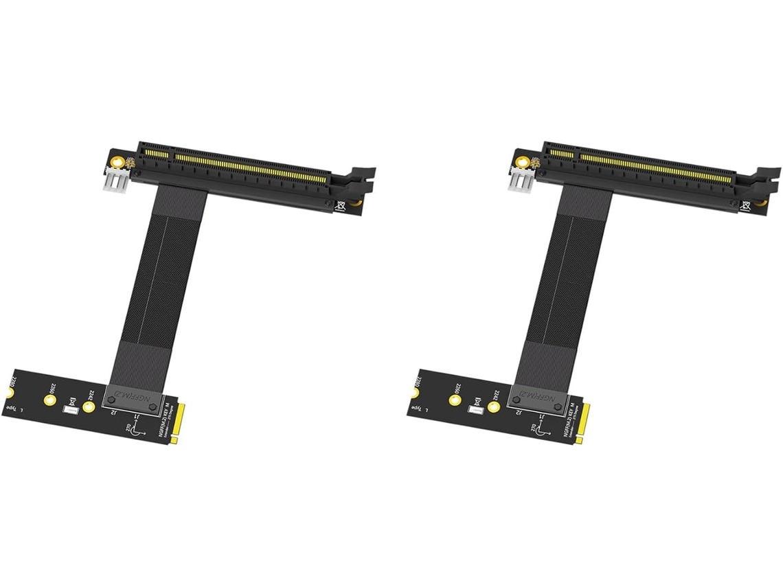 Lote 2 M 2 Nvme A Pcie X16 Cable De Extensión De 90° Pci Express 3.0 16x M Key Riser A