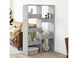 Biombo plegable | Separador de ambientes 100x33x155,5 cm, color gris cemento, derivado de la madera.
