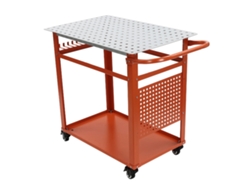 Mesa de soldadura, capacidad de carga de 272 kg, banco de trabajo móvil, rojo, talla M, 1 unidad.
