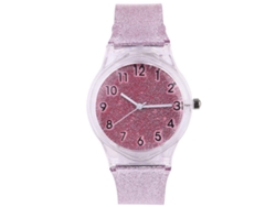 Reloj infantil transparente GOKOCO con correa de silicona rosa