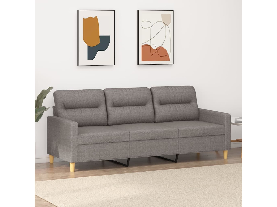 Sofá De 3 Plazas | Sofá De Salón | Sofá De Descanso De Tela Gris Taupe 180 Cm Wsd151508