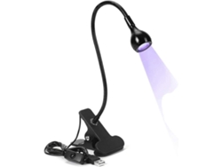 Secador de uñas con lámpara UV negra, minilámpara LED de cuello de cisne con clip para curar resina. Ly Ebike