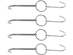 Ganchos Para Parrillaes Y Seguros, 4 Piezas, Con Gancho Doble, Acero Inoxidable Y Parte Colgante Redonda, Para Acampar