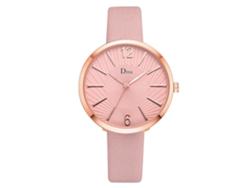 Reloj De Pulsera De Cuarzo Para Mujer Con Elegante Y Sencilla Correa De Piel Sintética Rosa.