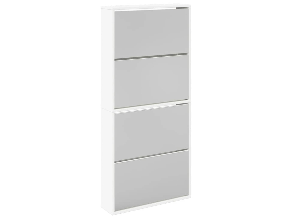 Maison Exclusive - Zapatero 4 Compartimentos Espejo Blanco 63x17x134 Cm