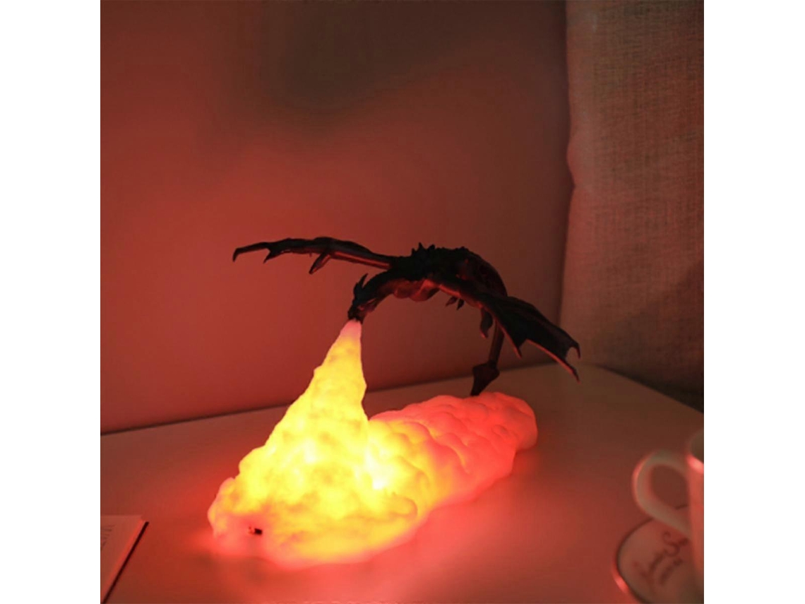Lámpara de noche con forma de dragón 3D - Regalo ideal para niños - Rosewell