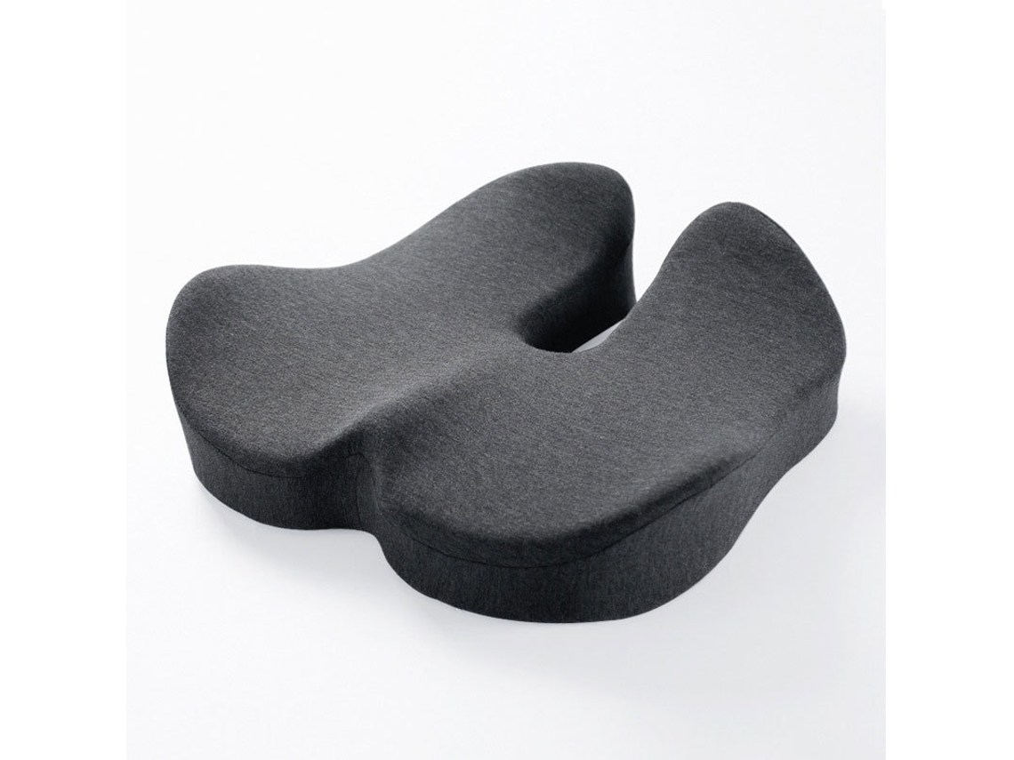 Cojín De Asiento De Espuma Viscoelástica Para Oficina. Alivia El Dolor De Coxis. Gris Oscuro. Gertiz