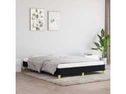 Cama De Matrimonio | Cama Para Adultos | Cama Sin Colchón Tela Negro 140x190 Cm