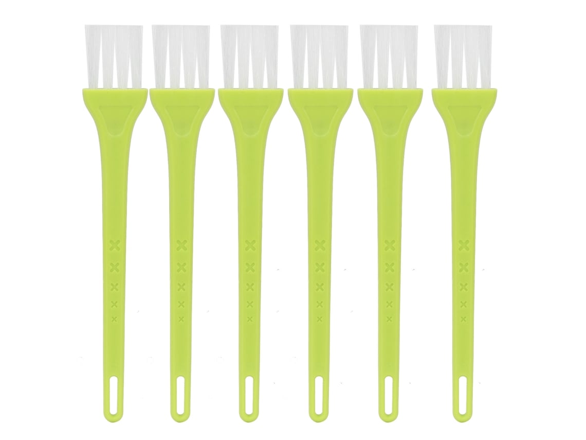 2026 - Conjunto de 6 escovas de limpeza para barbeadores elétricos, em PP e nylon, duráveis e fáceis de guardar.