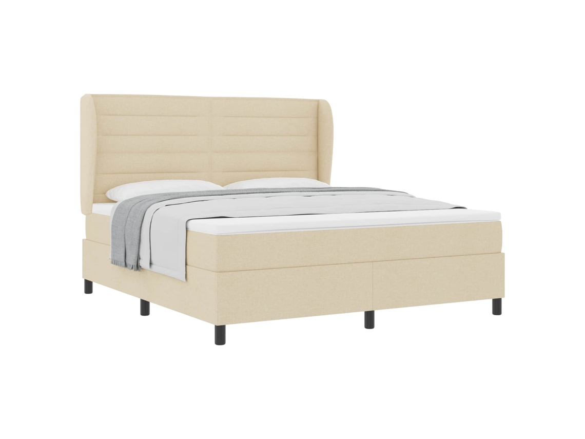 Maison Exclusive - Cama Tipo Box Spring Con Colchón Crema 180 X 200 Cm Tela
