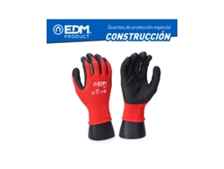 Guante Construcción Poliéster Recubierto de Látex Talla 7 EDM
