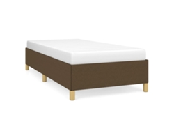 Maison Exclusive - Estructura De Cama Sin Colchón Tela Marrón Oscuro 80x200 Cm