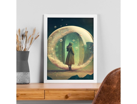 NACNIC Poster Hechicera En Estilo Surrealismo Cinematográfico Ilustraciones Y Grabados De Historieta Abstracta Y Artística A4 Marcos Negros