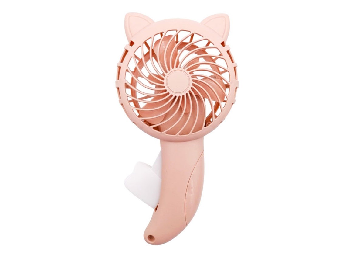 Ventilador De Mano Con Diseño De Orejas De Gato De Dibujos Animados, Sin Pilas, Para Portátil Pequeño, Rosa.