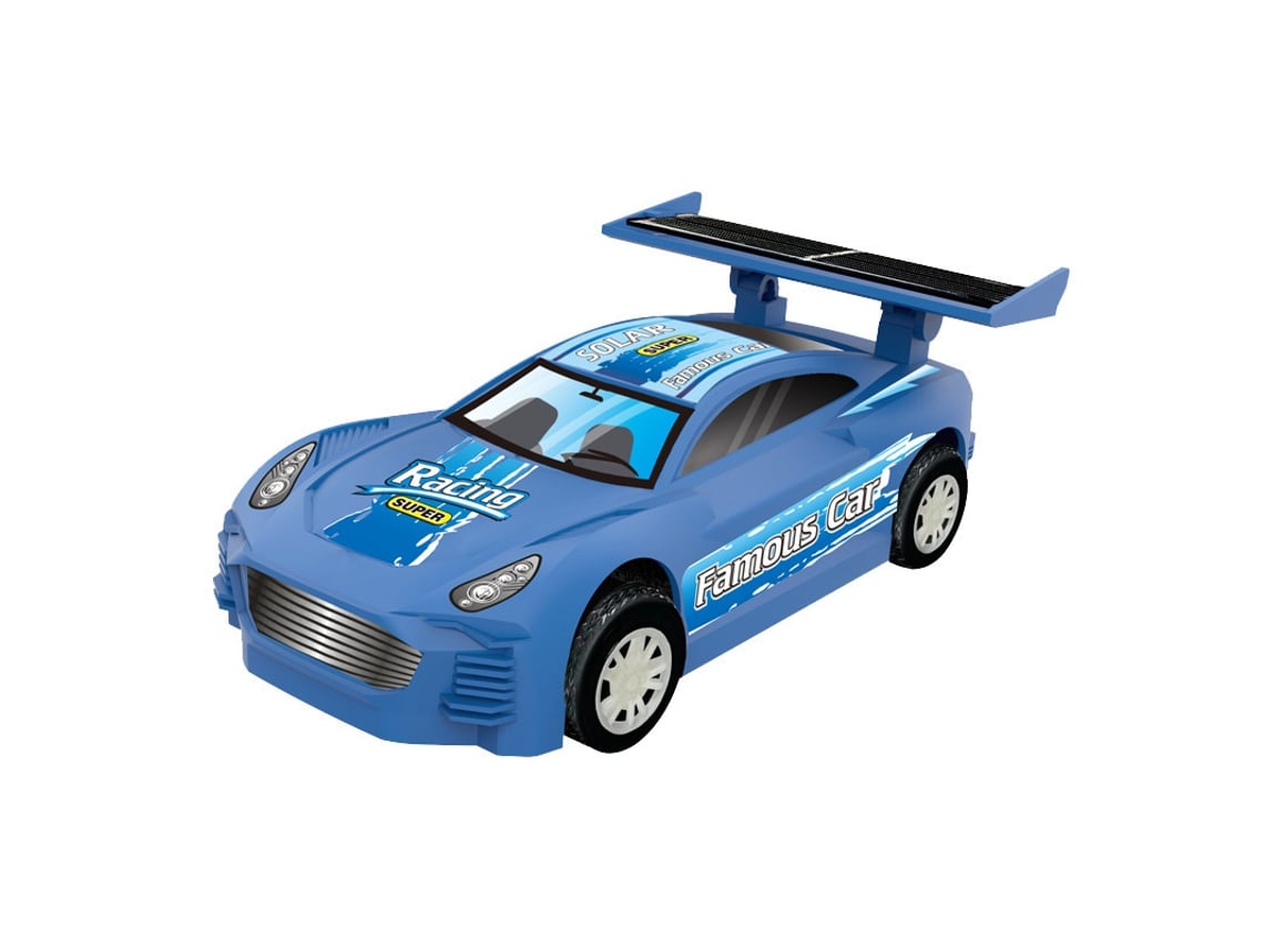 Vehículos eléctricos DIGITALLAB alimentados por energía solar. Se mueven con la luz solar. Azul.