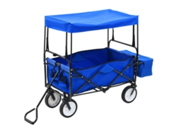 Maison Exclusive - Carrito De Mano Plegable De Acero Con Capota Azul