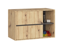 Armario Bajo Lavabo Vami 90 Cm, Roble Artisan, 2 Cajones, 2 Estantes