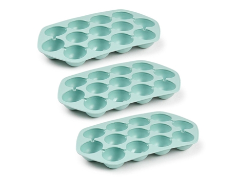 PLASTIC FORTE Lote de 3 Bandejas Cubiteras Clásicas de Goma Verde