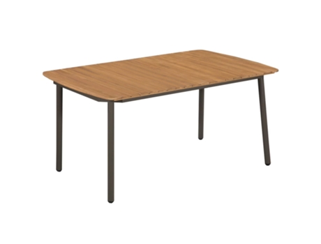 MAISON EXCLUSIVE Mesa de jardín madera maciza de acacia y acero 150x90x72 cm