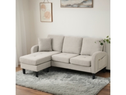Sofá Esquinero En L 3 Plazas 166x118x77 Cm - Modular Con Chaise Longue - Gris Claro