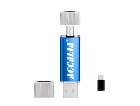 Pen USB SLOWMOOSE 3 Em 1 Tipo C Flash Stick (Azul - USB 2.0 - 128 GB)