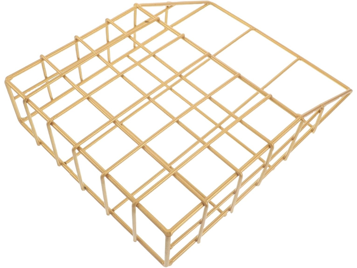 Organizador De Pared De Metal Dorado Para Revistas Y Periódicos, Estante De Pared Colgante Compacto.