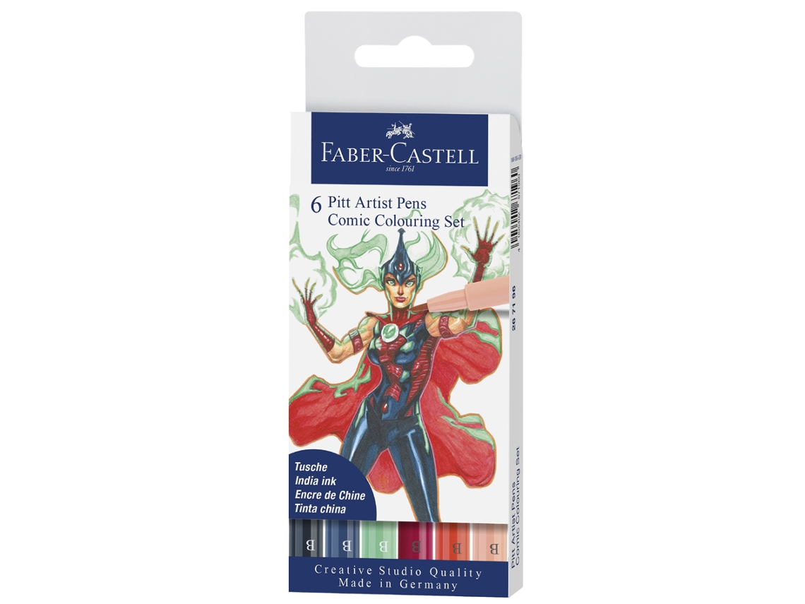 Estuche para bolígrafo Pitt Artist Pen con 6 cómics FABER-CASTELL
