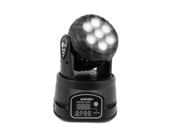 Faro móvil, 7 x 12 W, autónomo, compatible con DMX, LED Wash 7 x 12 W, enchufe OEM