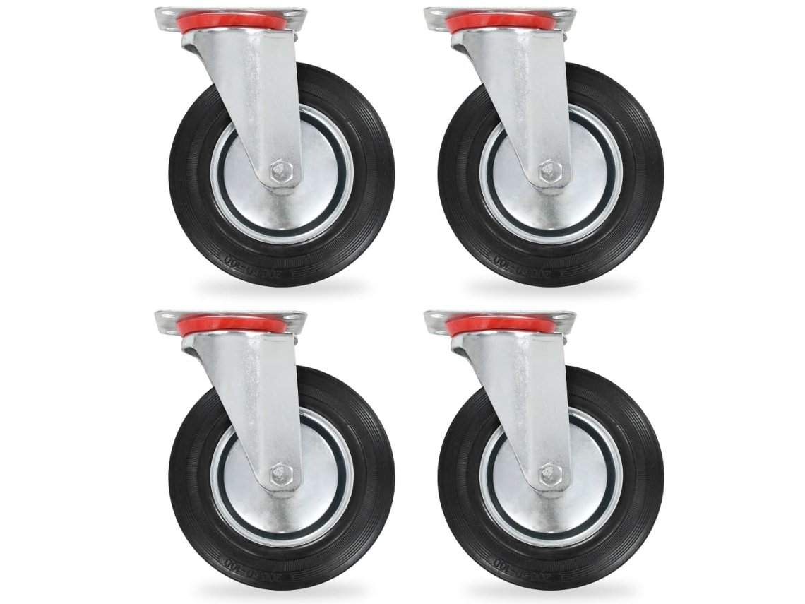 vidaXL Ruedas giratorias 4 unidades 200 mm