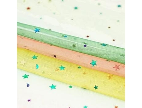 Tela De Tul De Malla De Punto Para Coser La Decoración De La Casa Colorida Y Coloreada (Tj0261 -3 - 45X135Cm 0.5 Yardas)
