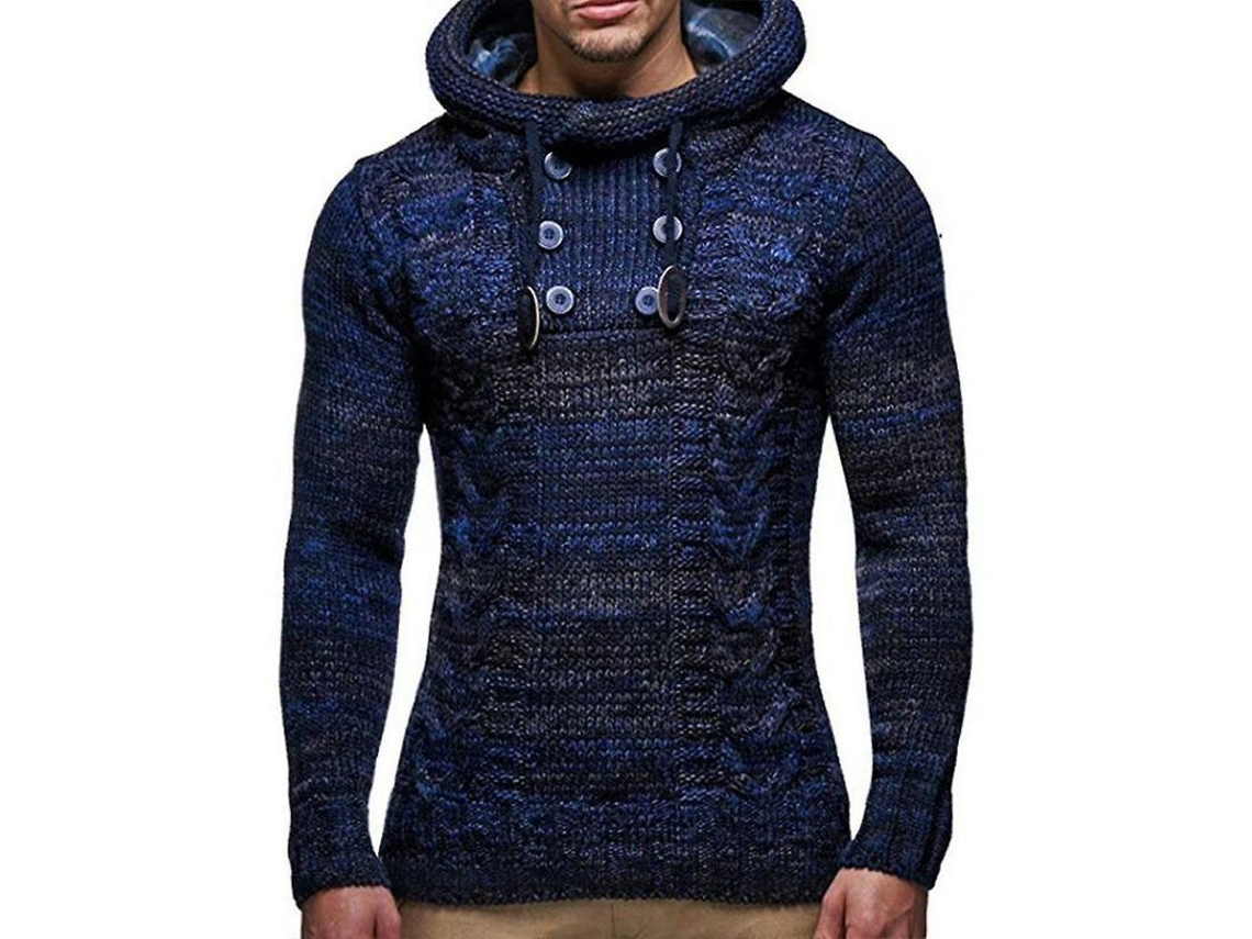 2026-jersey De Punto Con Capucha Y Cuello Alto Para Hombre Manga Larga Casual Pull-over Knitwear