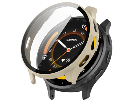 Garmin Venu 3 piezas + protector de reloj integrado con película templada (blanco marfil)