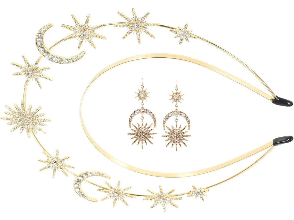 Serre-tête Déesse Grecque Étoiles Lune Diadème Corona Élégante Accessoire Costume Fête
