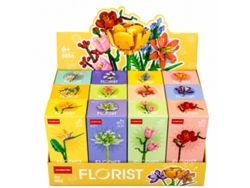 Conjunto 12 Flores - Blocos De Construção Lelebrother 8856 Multicores