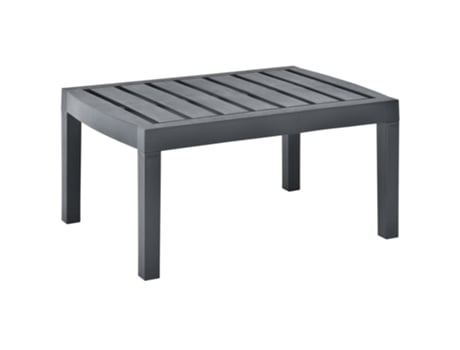 MAISON EXCLUSIVE Mesa de jardín de plástico gris antracita 78x55x38 cm