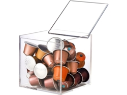 Soporte Para Cápsulas De Café, Caja De Almacenamiento De Acrílico Transparente Con Tapa Para Cápsulas De Café.