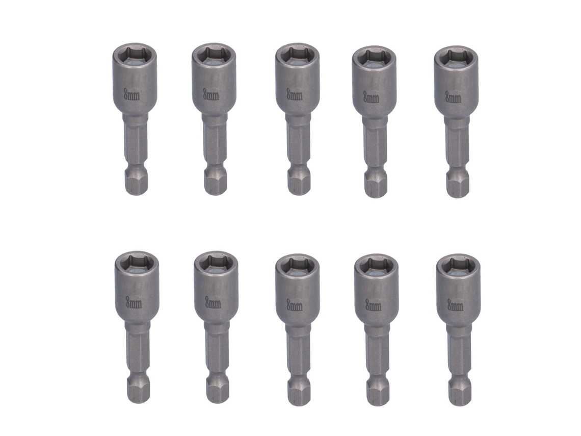 10 Adaptadores Magnéticos Hexagonales De 8 Mm Para Destornillador