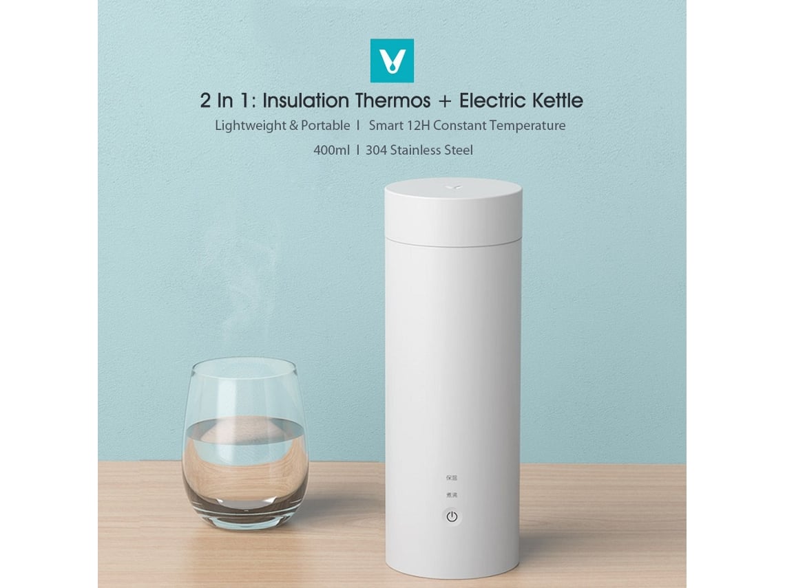 Termo Eléctrico Portátil De Acero Inoxidable 304, 400 Ml, 220 V, Con Calefacción Y Aislamiento Para Té, Café, Leche Y Para Viajes.