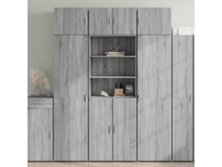 Aparador Alto | Mueble De Comedor | Buffet Alto Madera De Ingeniería Gris Sonoma 70x42,5x185 Cm Wsd44056