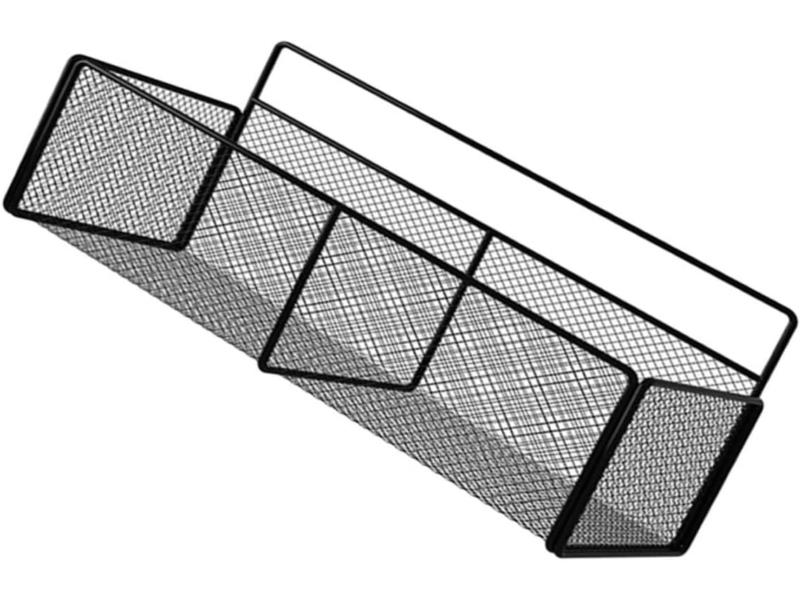 Cesta de almacenamiento colgante de hierro negro para montaje en pared con drenaje, diseño sin agujeros, para cocina y SFUSHOS
