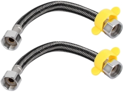 Conector Para Inodoro De Rosca Hembra De 1/2pt X De 20 Cm De Longitud, 2 Unidades
