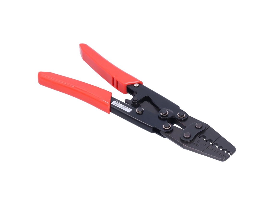 Herramienta De Crimpado Hs-6l Con Mango Ergonómico, De Acero Al Carbono, Para Terminales Industriales Y Pelacables.