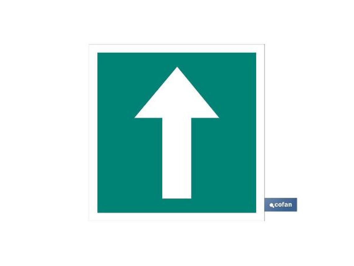 Señal luminiscente 105x105mm. señal de dirección evacuación