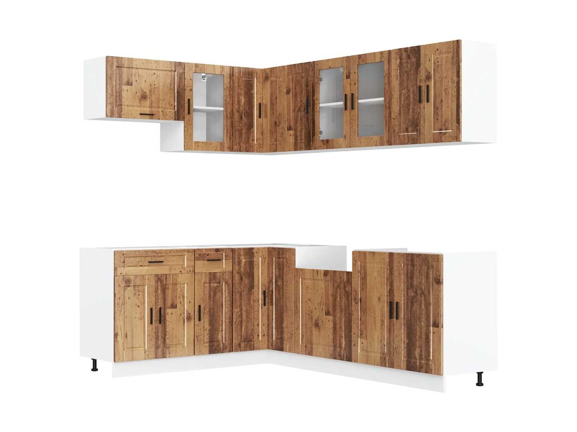 Conjunto de 11 gabinetes de cocina de madera antigua MAISON EXCLUSIVE