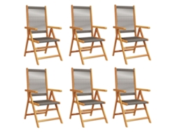 Maison Exclusive - Sillas De Jardín Reclinables 6 Uds Madera Maciza Acacia Gris