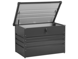 Caja de jardín impermeable de metal BELIANI Cebrosa de Acero Gris 100x62x64