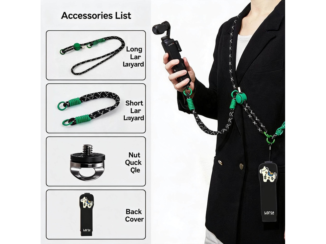 Funda Protectora Trasera Para Dji Osmo Pocket 3 + Cables De Seguridad Largos Y Cortos Henten Home