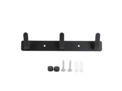 Gancho De Aluminio En Fila Para Montaje En Pared, 3 Ganchos, Negro, Cocina, Baño, Armario