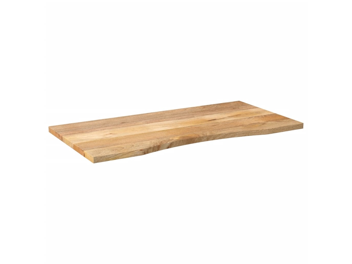 Tablero Escritorio | Superficie De Mesa | Tablero De Mesa Con Curva Madera Mango Rugosa 120x60x2,5 Cm Wsd71315